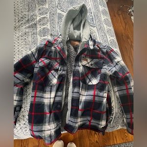 Unisex flannel zip up jacket
